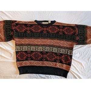 Vintage 90s Jacquard Sweater - Size L